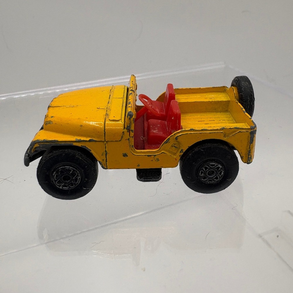 Vintage Matchbox No 2 Jeep Gladiator Yellow Diecast Car Lesney Made in England